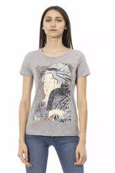 Gray Cotton Women's T-Shirt