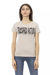 Beige Cotton Women's T-Shirt