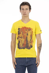 Yellow Cotton Men T-Shirt