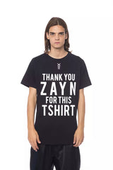 تي شيرت قطن أسود للرجال