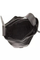 حقيبة كتف نسائية من الجلد الأسود