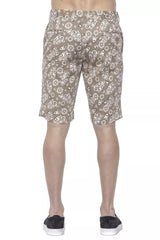 Beige Cotton Men Bermuda Shorts