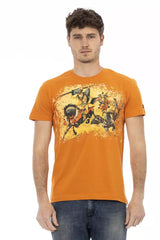 "Orange Cotton Men T-Shirt"