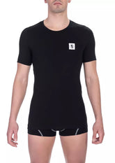 Black Cotton Men T-Shirt Twin Pack