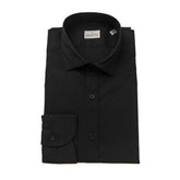 Black Cotton Men's Slim Shirt