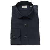 Blue Cotton Men Shirt Slim Fit with French Collar