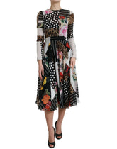 Multicolor Patchwork Floral Leopard Dress