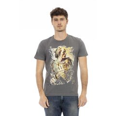 Gray Cotton Men Short Sleeve T-Shirt