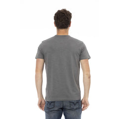 Gray Cotton Men Short Sleeve T-Shirt