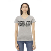 Gray Cotton Women's T-Shirt