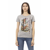 Gray Cotton Women's T-Shirt