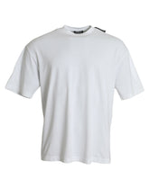 Off White Cotton Jersey Round Neck T-Shirt