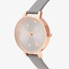 Gray Artificial Leather Dress Watch
