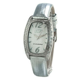 Silver Leather Dress Watch
