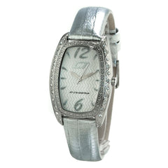 Silver Leather Dress Watch