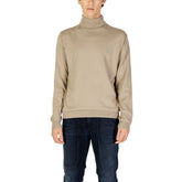 Beige Cotton Turtleneck