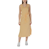 Bicolor Cotton Long Dress