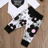 Children's cotton long-sleeved heart-shaped printing three-piece suit