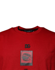 Red DG Eye Cotton Crew Neck T-Shirt