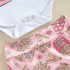 طقم فتيات بأكمام قصيرة وشاح رأس قصير الأكمام ثلاث قطع