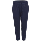 Blue Viscose Casual Pants