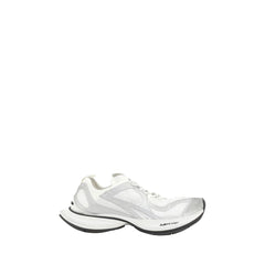White Polyester Athletic Sneakers