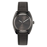 Black Leather Dress Watch