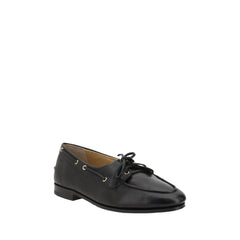 Black Calf Leather Bos Taurus Slip-On Loafers