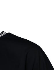 Dark Blue Logo Crown Cotton Crew Neck T-Shirt