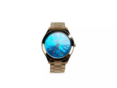 Slim Runway Stainless Steel Watch MK3494 Ocean Blue Gold NO BOX