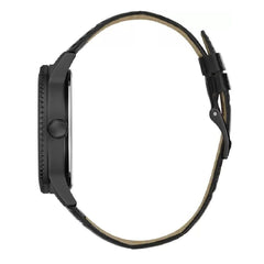 Black Leather Dress Watch