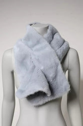 Powder Blue Mink Fur Neck Warmer Scarf