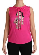 Pink Family Silk Tank Mama Blouse Top Shirt