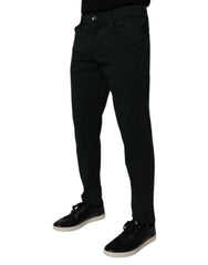 Dark Green Cotton Loose Men Denim Jeans