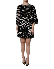 Black White Zebra A-line Sheath Mini Dress