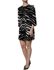 Black White Zebra A-line Sheath Mini Dress