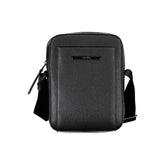 Sleek Black Shoulder Bag with Logo Detail