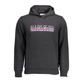 Black Cotton Men Hoodie