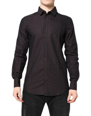 Maroon Jacquard Cotton GOLD Men Dress Shirt