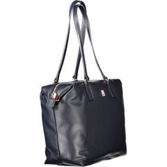 Blue Polyester Women Shoulder Bag