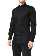 Black Gold Cotton Long Sleeves Dress Shirt