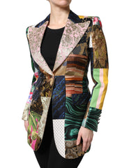 Multicolor Floral Patchwork Jacquard Jacket