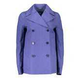 Blue Cotton Women Coat Jacket