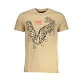 Beige Cotton Men T-Shirt