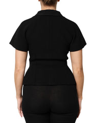 Black Wool Double Breasted Coat Jacket