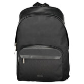 Black Polyester Men Backpack