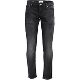 Black Cotton Men's Slim-Fit Jeans