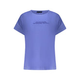 Blue Cotton Women T-Shirt