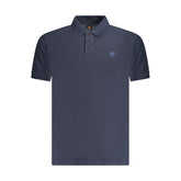 Blue Cotton Men Polo