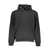 Black Cotton Men's Sweatshirt with Hood